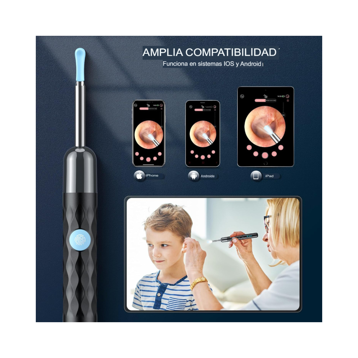 ClearView™ CV1440 Pro Limpiador de Cera de Oído con cámara integrada