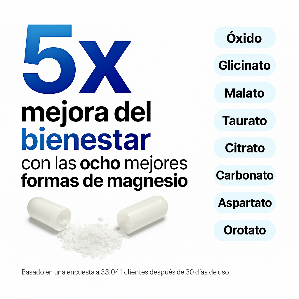 Magnesium Complex - Toplux  (3 frascos de 60 cápsulas - 3 meses de magnesio para tu cuerpo)